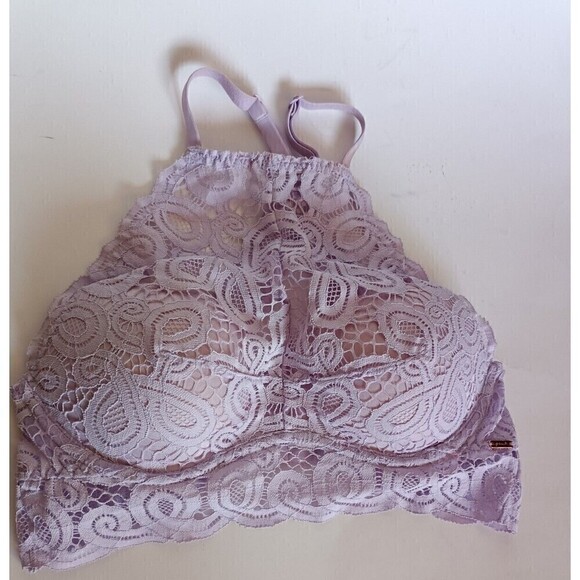 PINK Victoria's Secret Other - Victoria's Secret Pink Push Up Bralette Bra Size XS Padded Purple Floral Lace